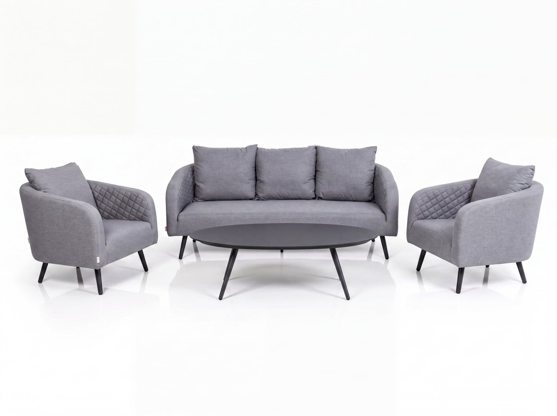 Комплект мебели (Диван трехместный + 2 кресла + 1 стол) LV-SF-1810S SET Цвет: Серый