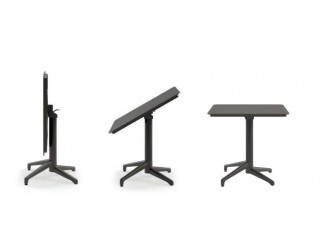 Комплект мебели Пластиковый MOON 70-70 складной / CAPRI Цвет: Кофе (Стол (Складной) + 4 Стула)   