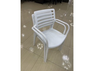 Комплект мебели Пластиковый MOON Д-60 складной / LOUISE XL Цвет: Белый (Стол (Складной)  + 2 Кресла)