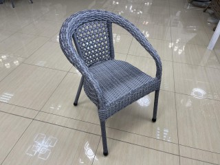 Комплект мебели DECO 900*900 Цвет: 5045 (серый) (Стол (Стекло) 900*900 + 4 Кресла без подушек)