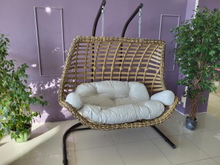 Кресло-качалка двухместная CUNDA Цвет: Светло-коричневый