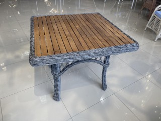 Комплект мебели LEGEND / AMARANT  900*900 Цвет: 4046 (тёмно-серый) (Стол (Деревянная столешница) 900*900 + 4 Кресла с подушками)