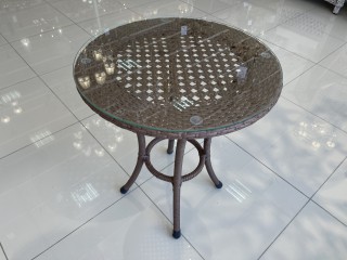 Комплект мебели DECO Д-600 Цвет: 0221 (орех) (Стол кофейный (стекло) Д600 + 2 Кресла без подушек)