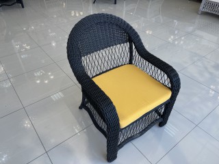 Комплект мебели LEGEND / SEVILLA Цвет: 4018 (чёрный) (Стол 1300*900 с деревянной столешницей + 1 диван 2-х местный + 4 Кресла)