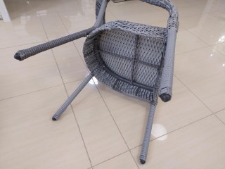 Комплект мебели DECO Д-600 Цвет: 5045П (серый) (Стол кофейный (стекло) Д600 + 2 Кресла без подушек)