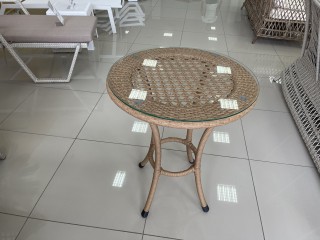 Комплект мебели DECO Д-600 Цвет: 4444 (древесный) (Стол кофейный (стекло) Д600 + 2 Кресла без подушек)