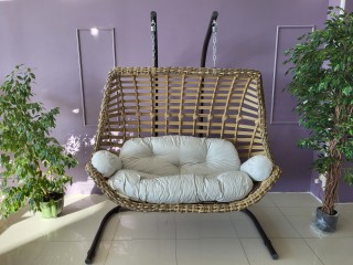 Кресло-качалка двухместная CUNDA Цвет: Светло-коричневый
